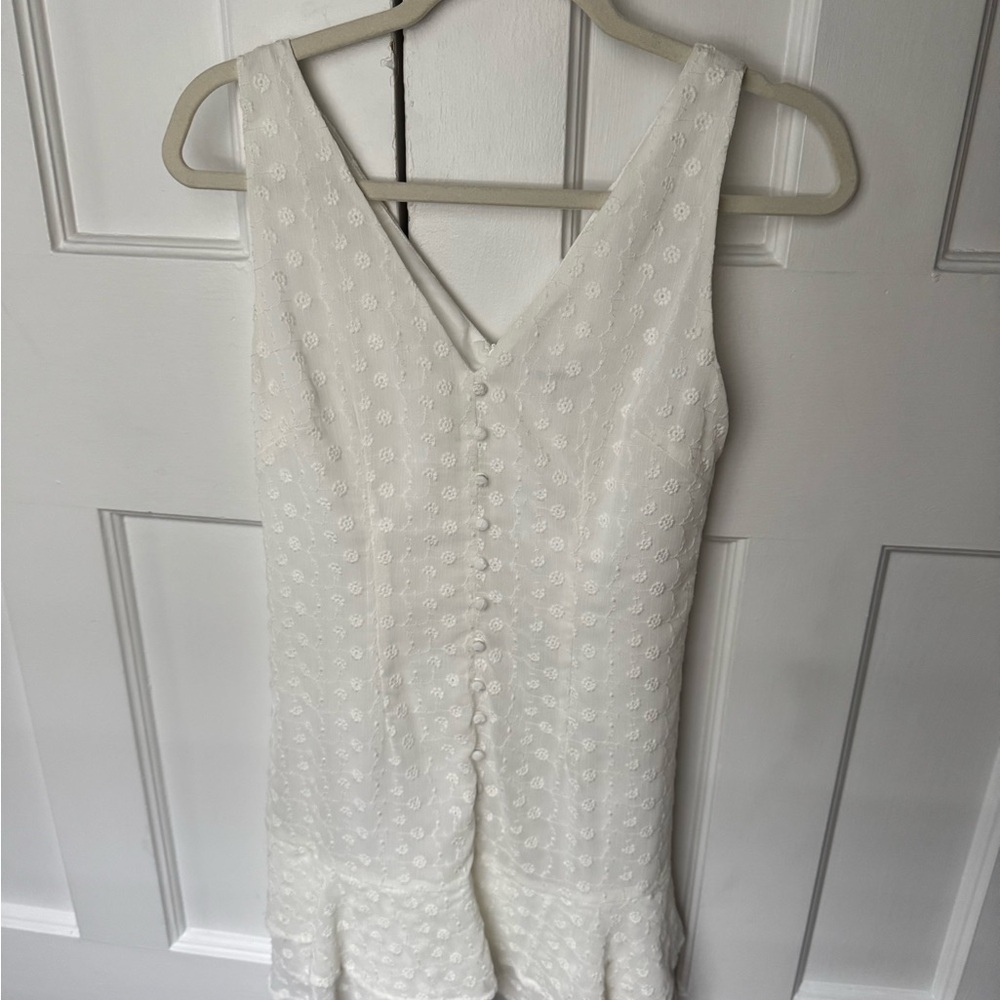 White Sleeveless Button-Down Dress